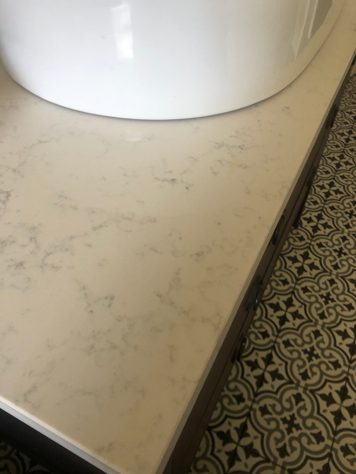 Quartz top, for vanities 80 cm to 120 cm wide