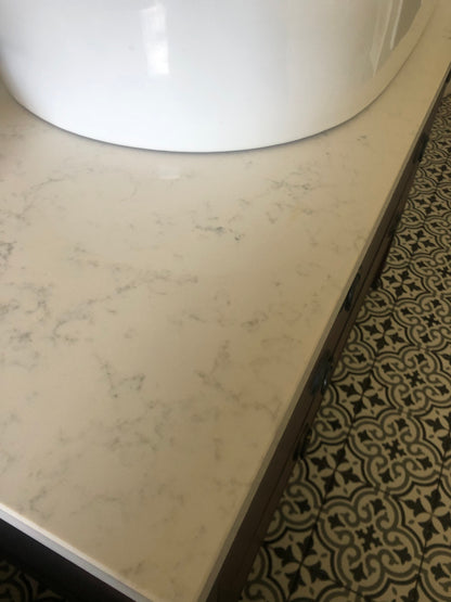 Quartz top, for vanities 80 cm to 120 cm wide