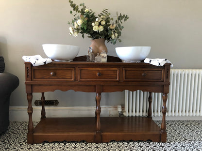 Superb oak large double vanity